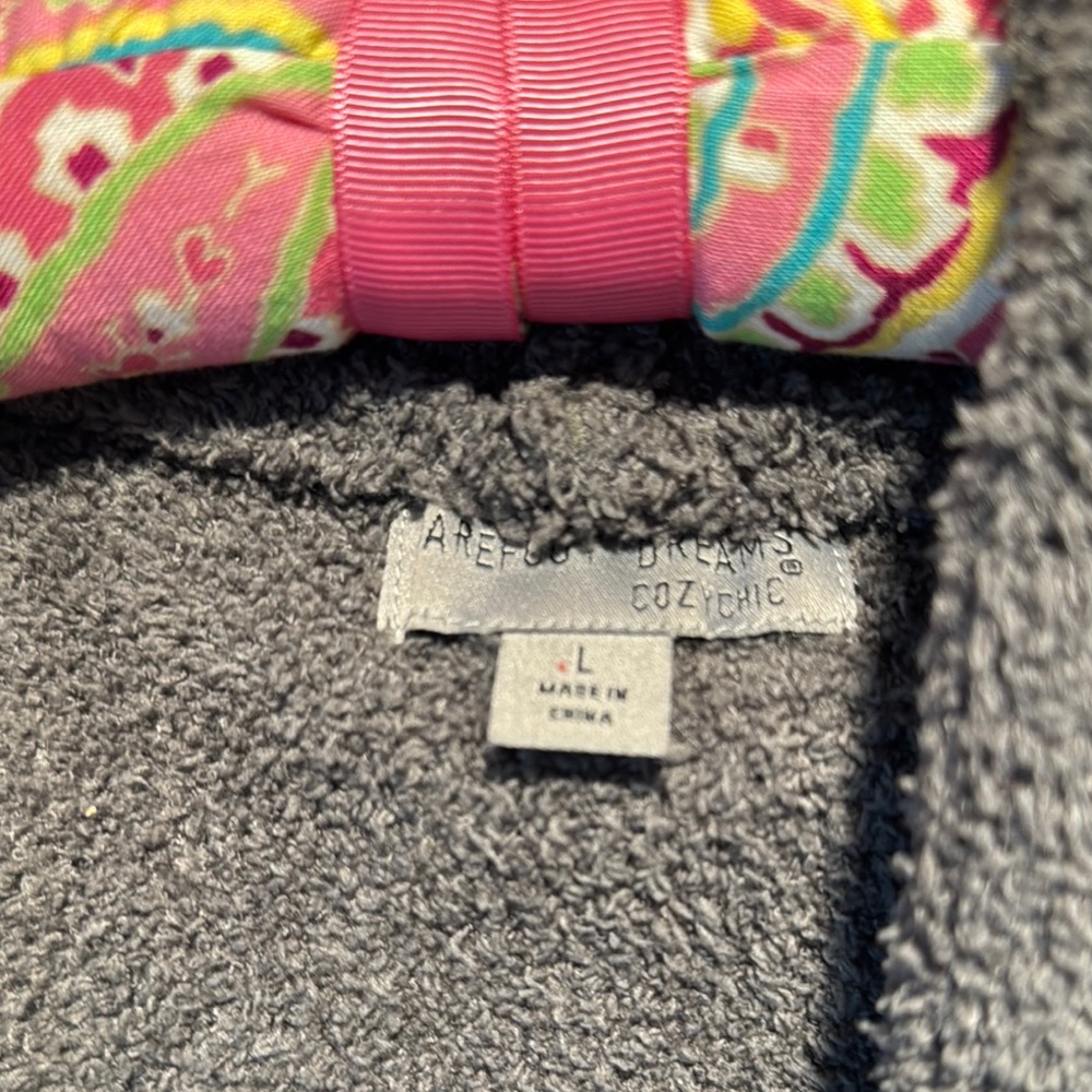 EUC long Barefoot Dreams grey open front hooded cardigan L - Picture 2 of 3